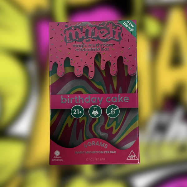 Mushroom Chocolate Bars - 6g MMelts Birthday Cake