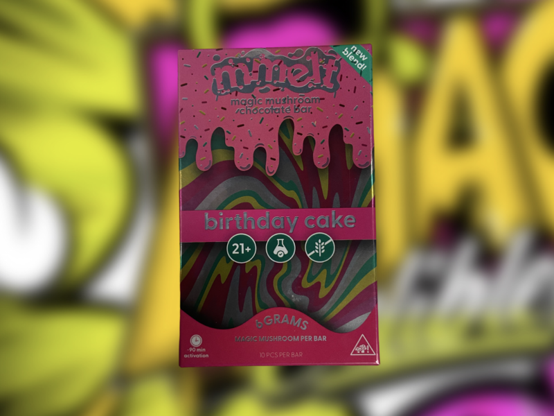 Mushroom Chocolate Bars - 6g MMelts Birthday Cake