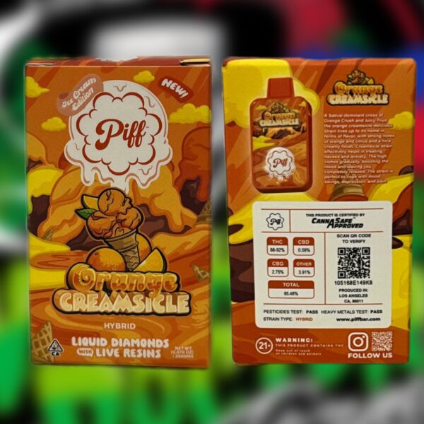 THC Vape Cartridge - 2g Disposeable Orange Creamsicle