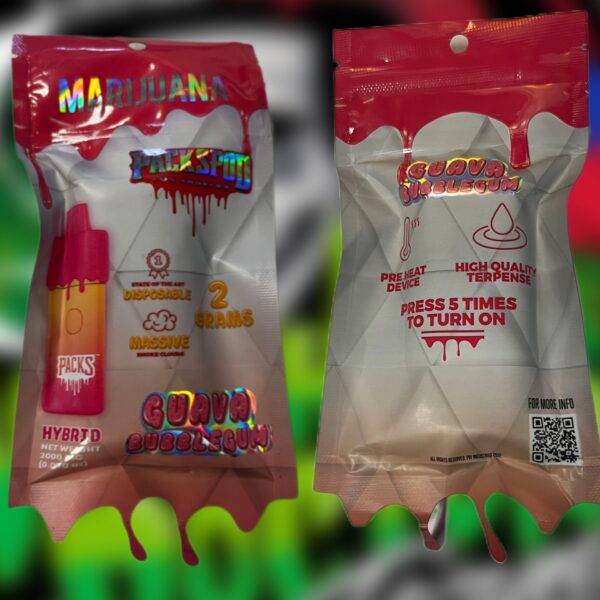 THC Vape Cartridge - 2g Disposeable Guava Bubblegum