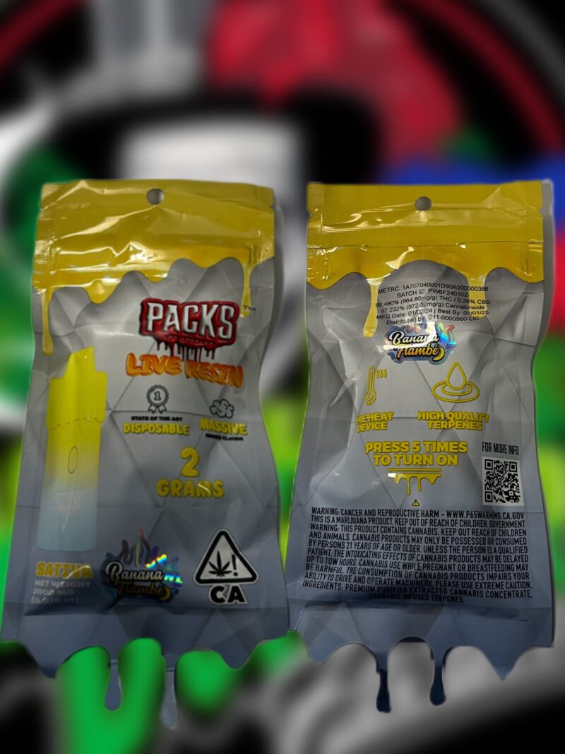 THC Vape Cartridge - 2g Disposeable Banana Flambé