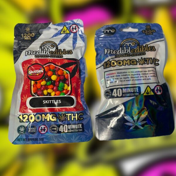 THC Fruit Chews - Medibles 1200MG Per Skittles