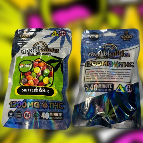 THC Fruit Chews - Medibles 1200MG Per Skittles Sour