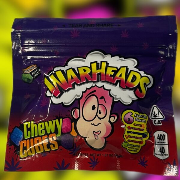 THC Gummies - 400 MG Warheads Chewy Cubes