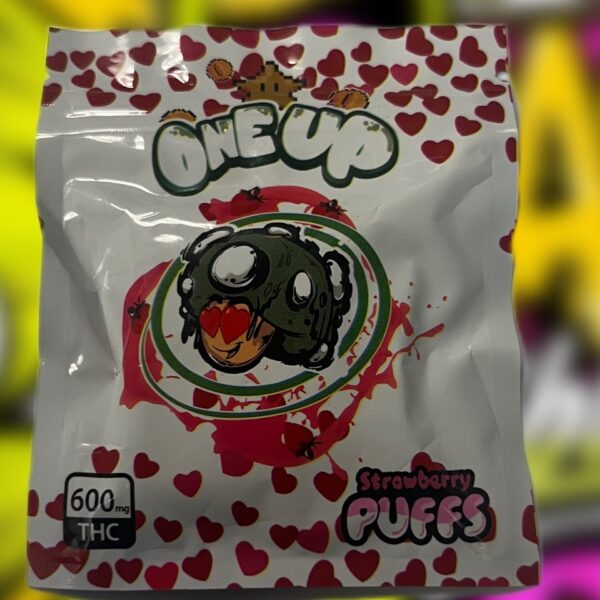 THC Edibles - 600 MG ONEUP Strawberry Puffs